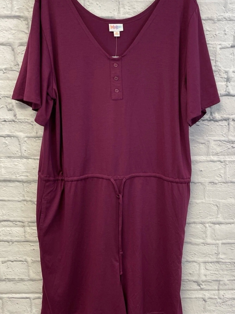 NWT LuLaRoe Xanthe Romper jumpsuit  Plum V-Neck 3XL